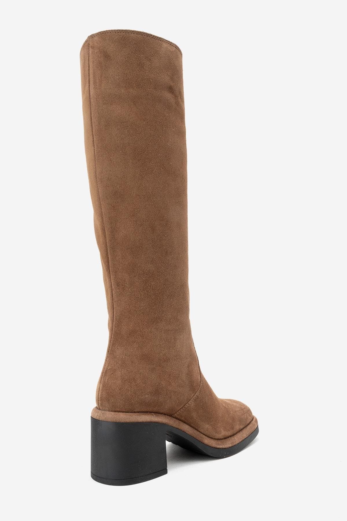 Fros Leather Knee High Boot, Alternate, color, Cognac Suede