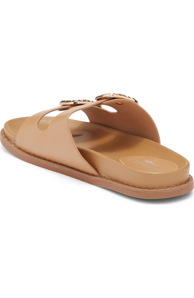 TOP MODA Sailor Double Strap Slide Sandal, Alternate, color, Camel