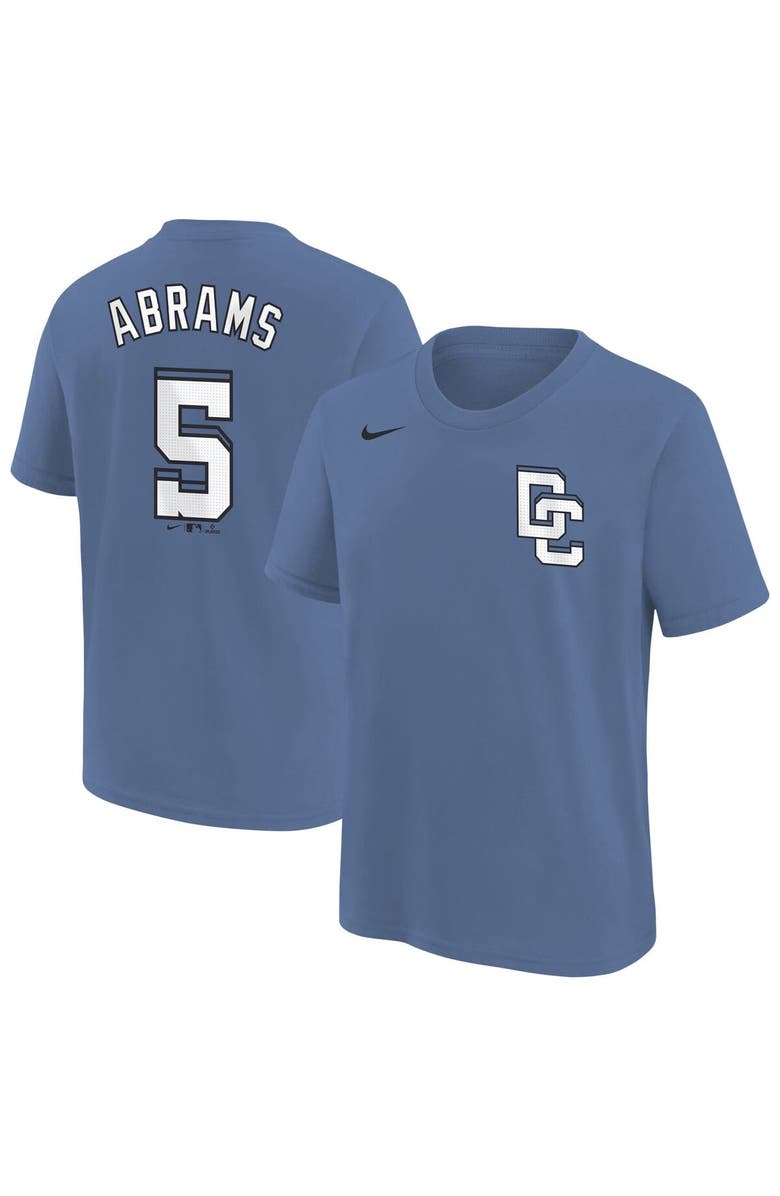 Nike Youth Nike CJ Abrams Blue Washington Nationals Fuse City Connect Name & Number T-Shirt, Main, color, Blue