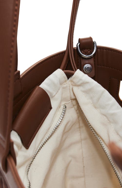 Desigual Cutout Logo Shopper Tote In Brown