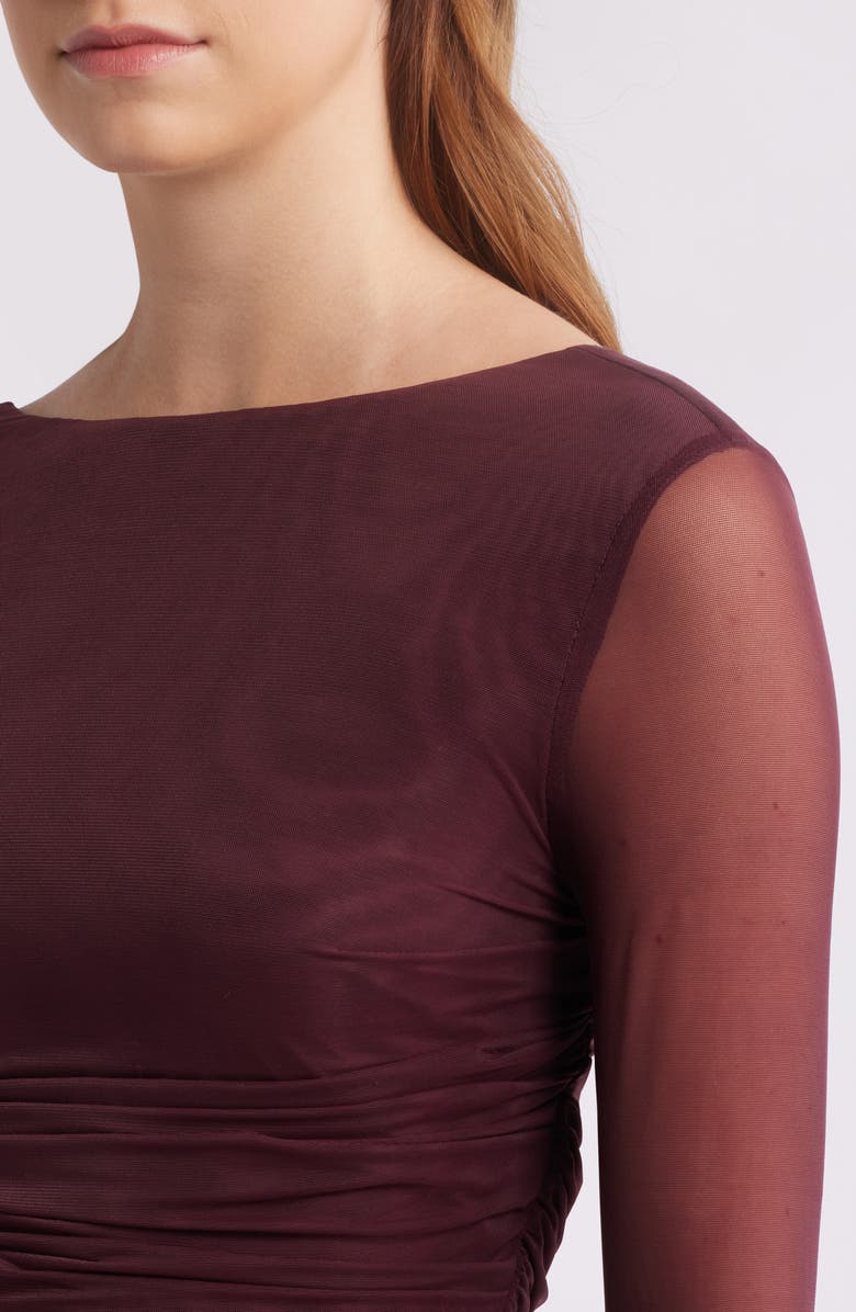 Mistress Rocks Ruffle Long Sleeve Cocktail Dress, Alternate, color, 