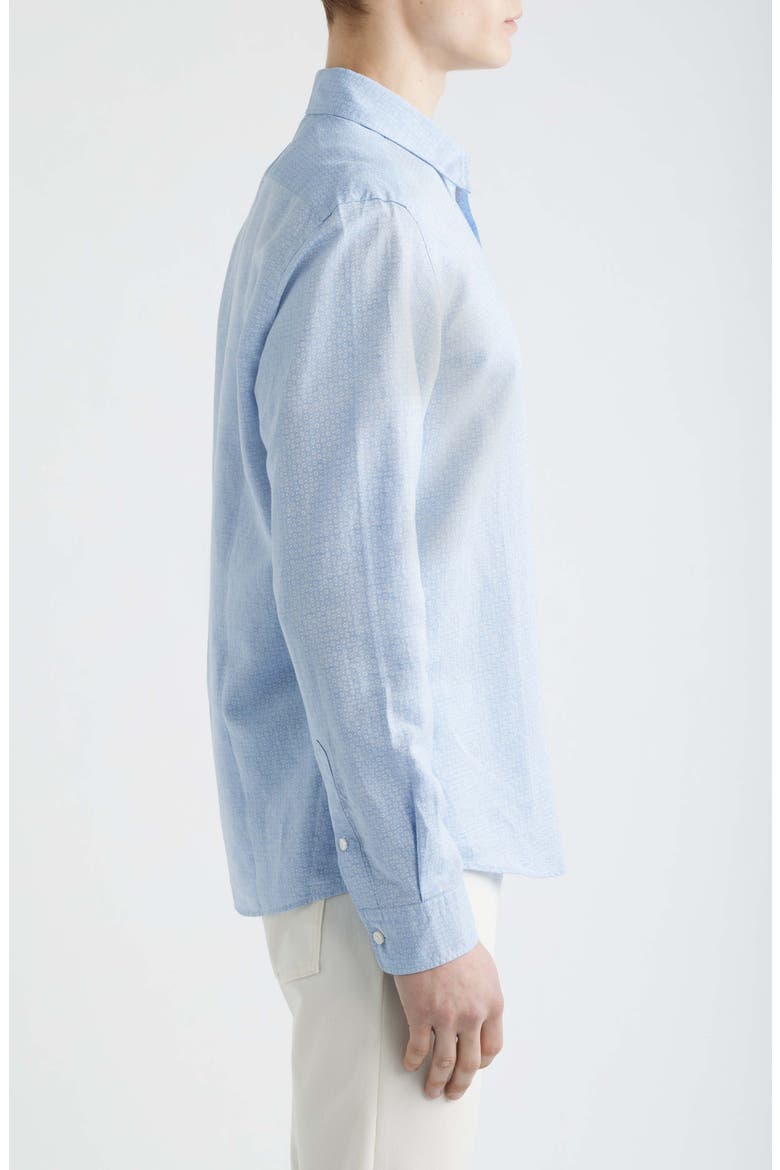 Liam Regular Fit Linen & Cotton Button-Up Shirt, Alternate, color, LIGHT/ PASTEL BLUE