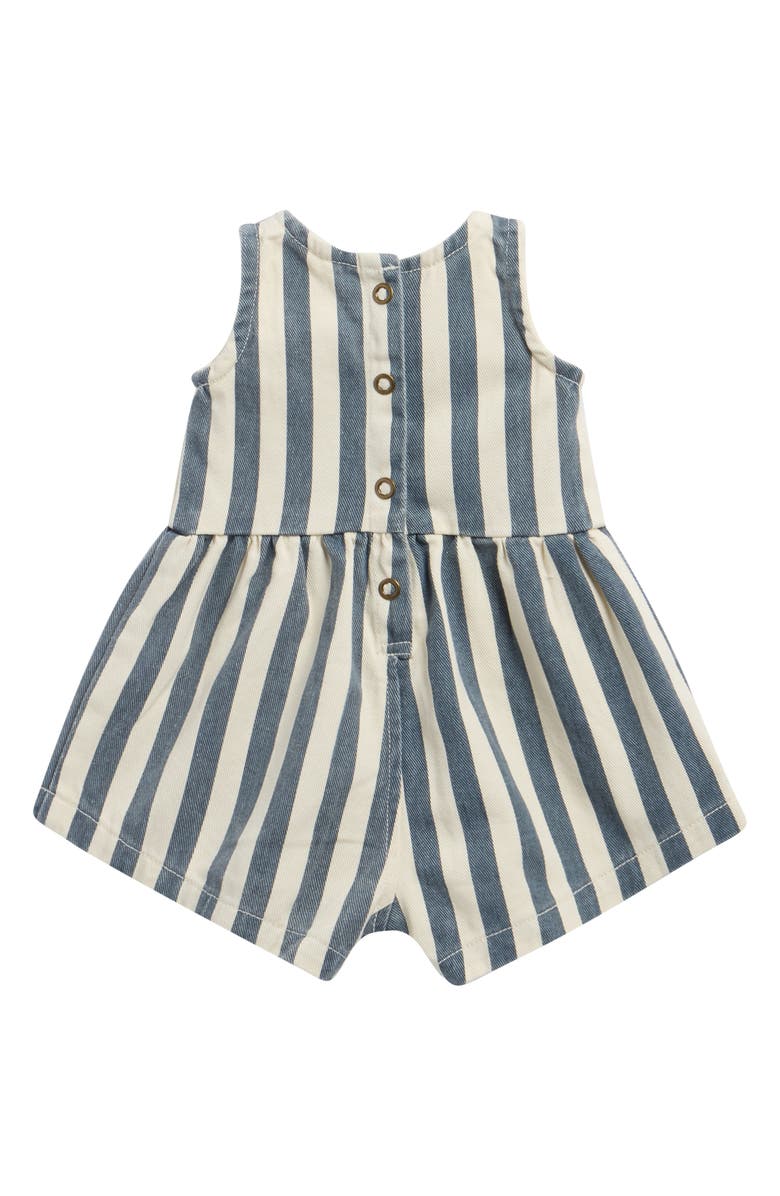Rylee + Cru Dani Stripe Denim Romper, Alternate, color, Natural