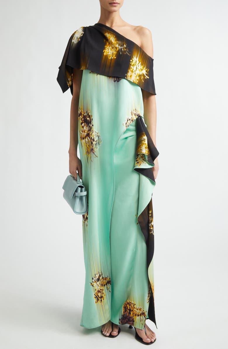 Proenza Schouler Cella Ruffle Cady Skirt, Alternate, color, Glass Multi