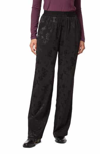 Floral Jacquard Elastic Waist Pants