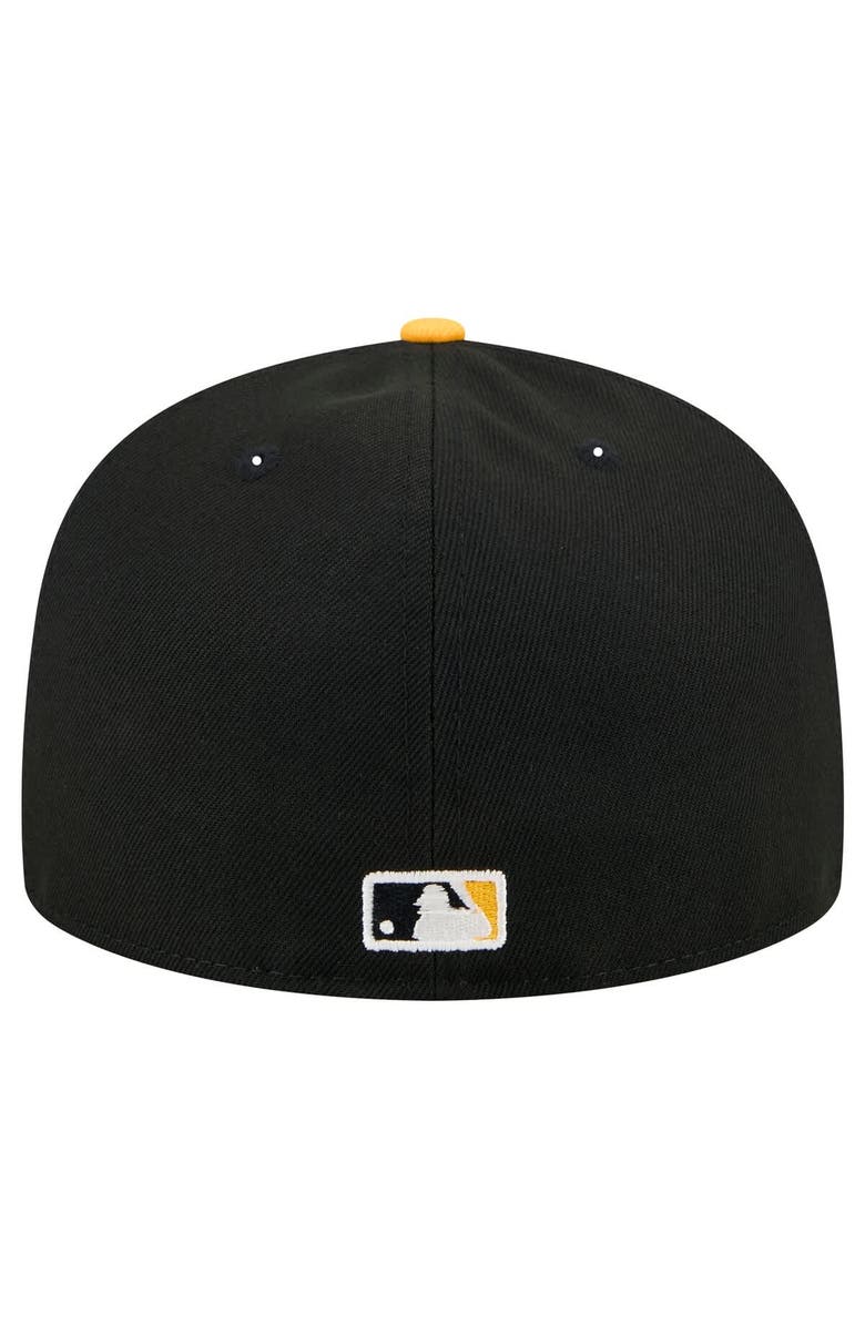 New Era Men's New Era Black Pittsburgh Pirates Shadow Stitch 59FIFTY Fitted Hat, Alternate, color, Black