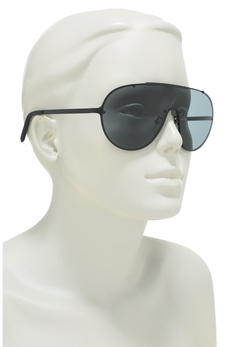 138mm Metal Blackmounted Shield Sunglasses, Alternate, color, BLACK