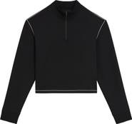 Theory Half Zip Crop Sweatshirt
