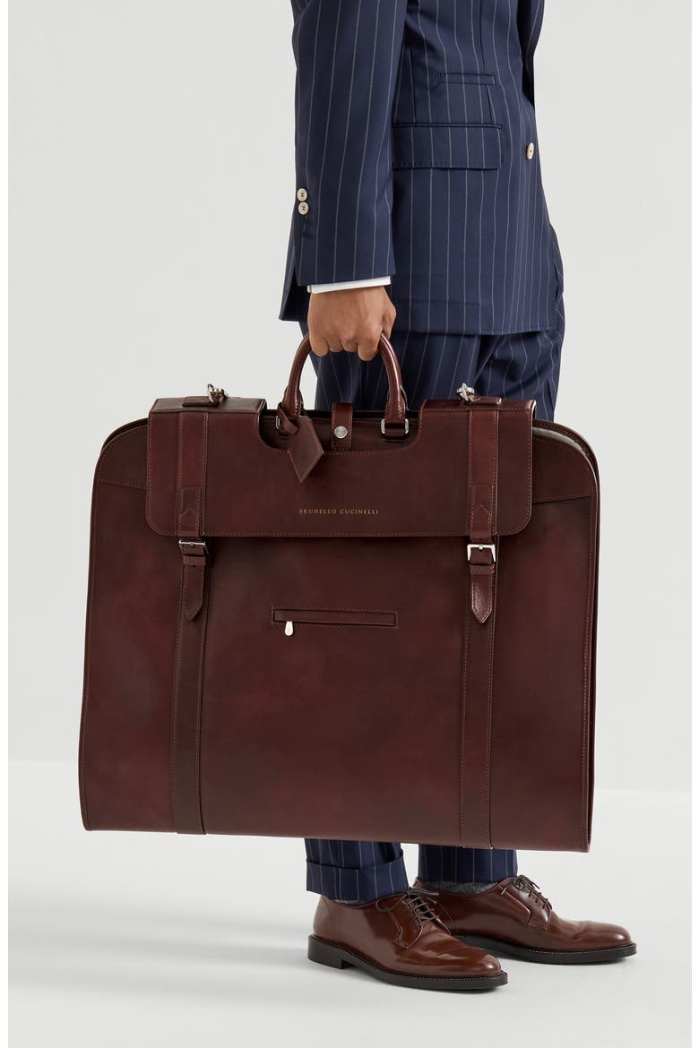 Calfskin suit carrier, Alternate, color, Burgundy