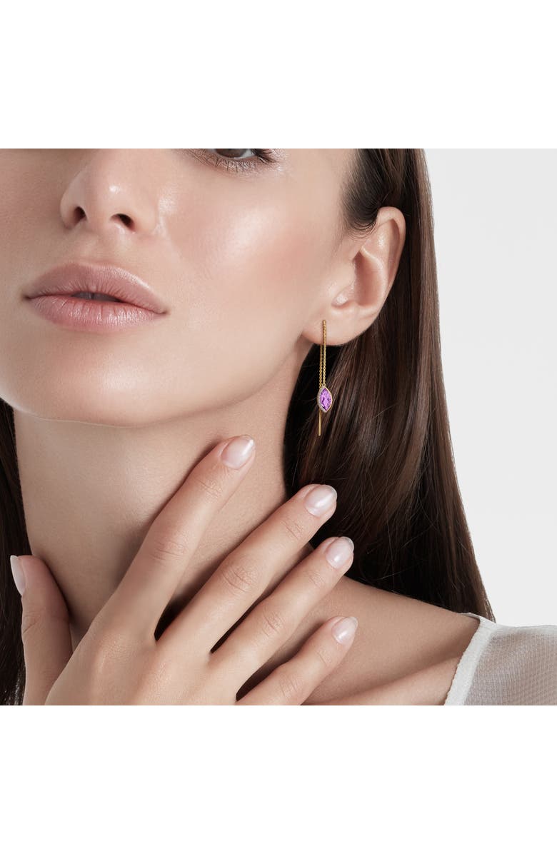 Julianna B. Gemstone 
Diamond Threader Earrings 14K, Alternate, color, Amethyst