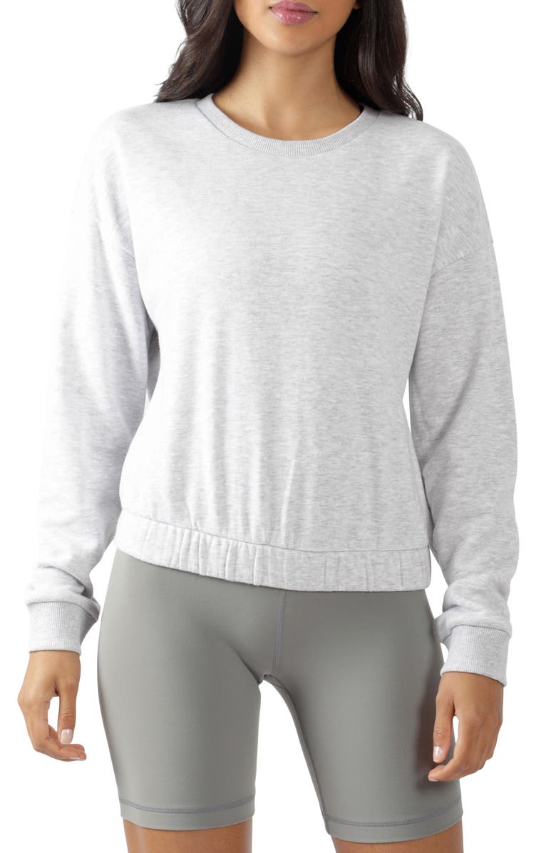 90 DEGREE BY REFLEX Crewneck Cropped Sweatshirt, Main, color,