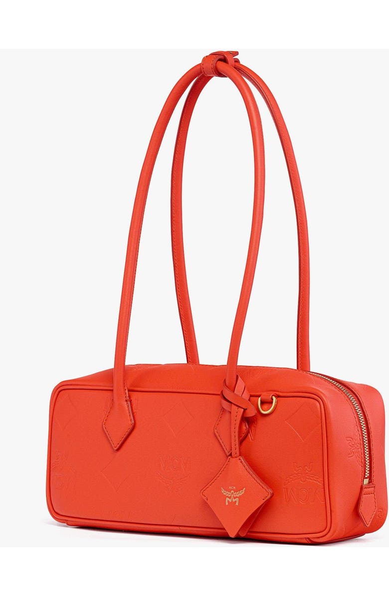 MCM Aren Shoulder Bag in Maxi Monogram Leather, Alternate, color, Orange