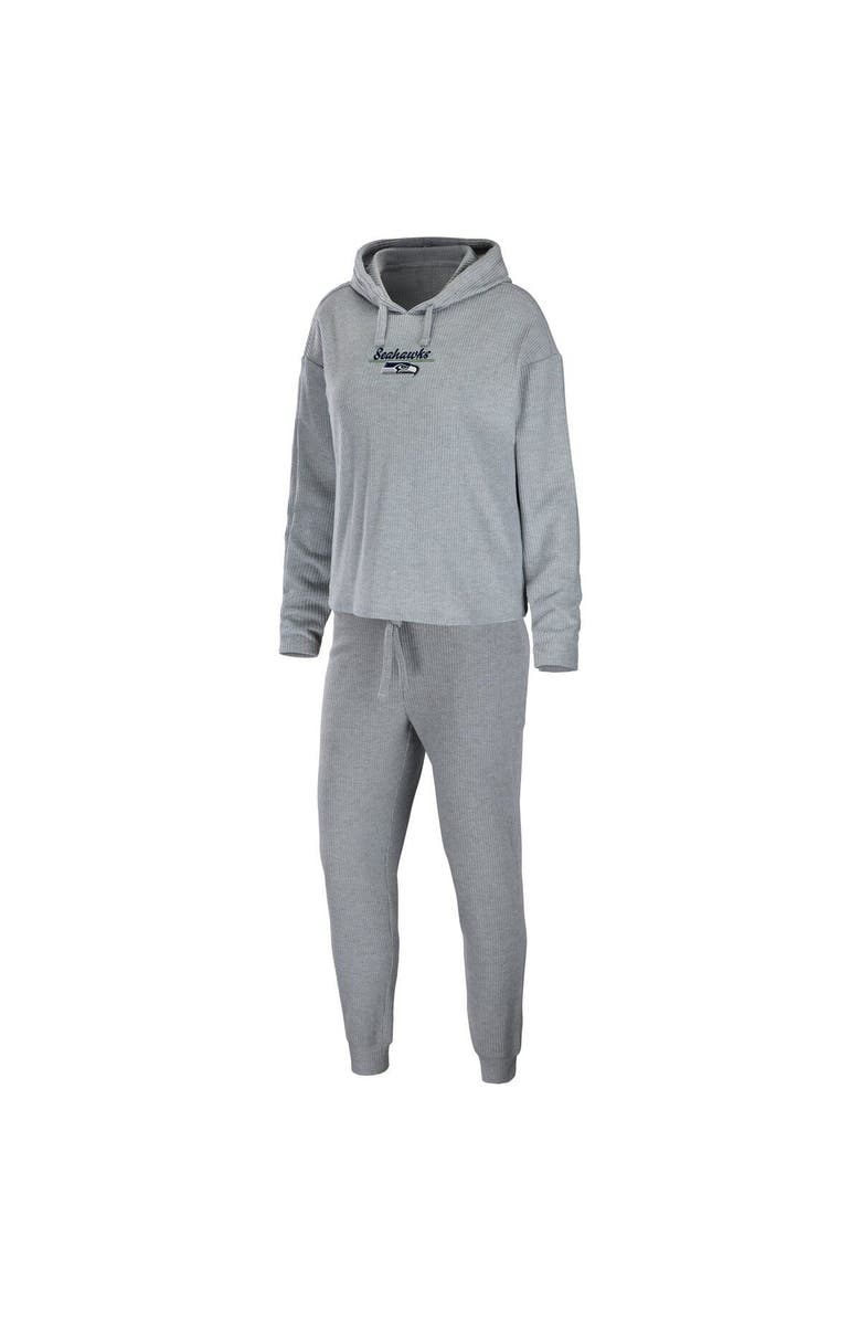 WEAR by Erin Andrews Women's WEAR by Erin Andrews Heathered Gray Seattle Seahawks Pullover Hoodie & Pants Lounge Set, Main, color, Heather Gray