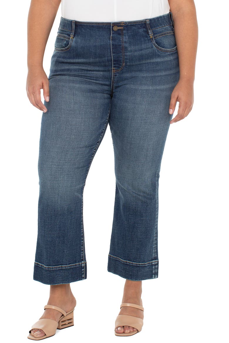 Gia Glider Pull-On Crop Flare Jeans, Alternate, color, AMANA