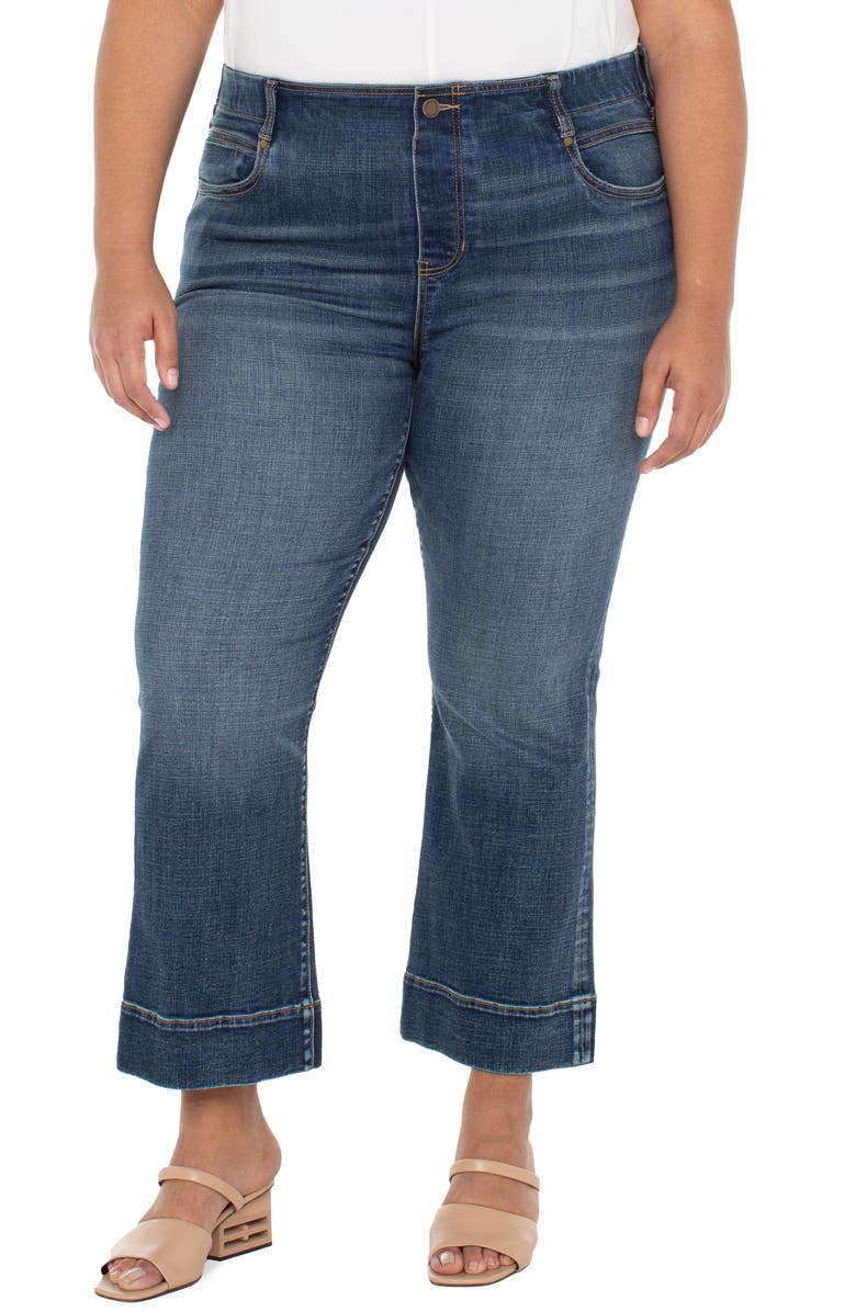 Liverpool Los Angeles Gia Glider Pull-On Crop Flare Jeans, Alternate, color, Amana