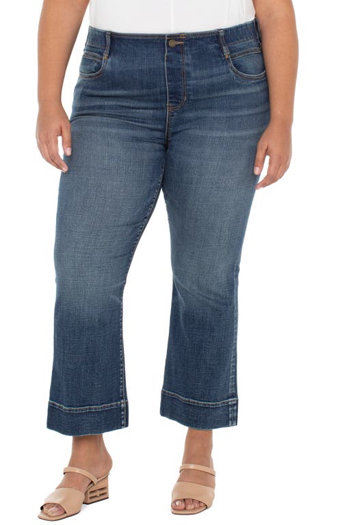 Liverpool Los Angeles Gia Glider Pull-on Crop Flare Jeans In Blue