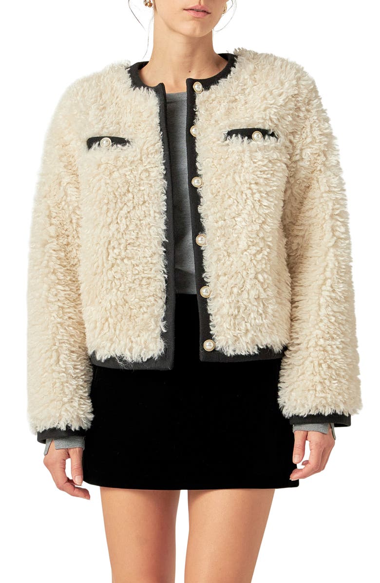 English Factory Faux Shearling Jacket, Main, color,