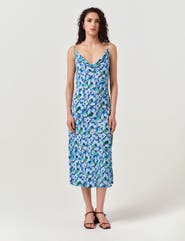Ghost London Stacy Cowl Neck Crepe Midi Dress