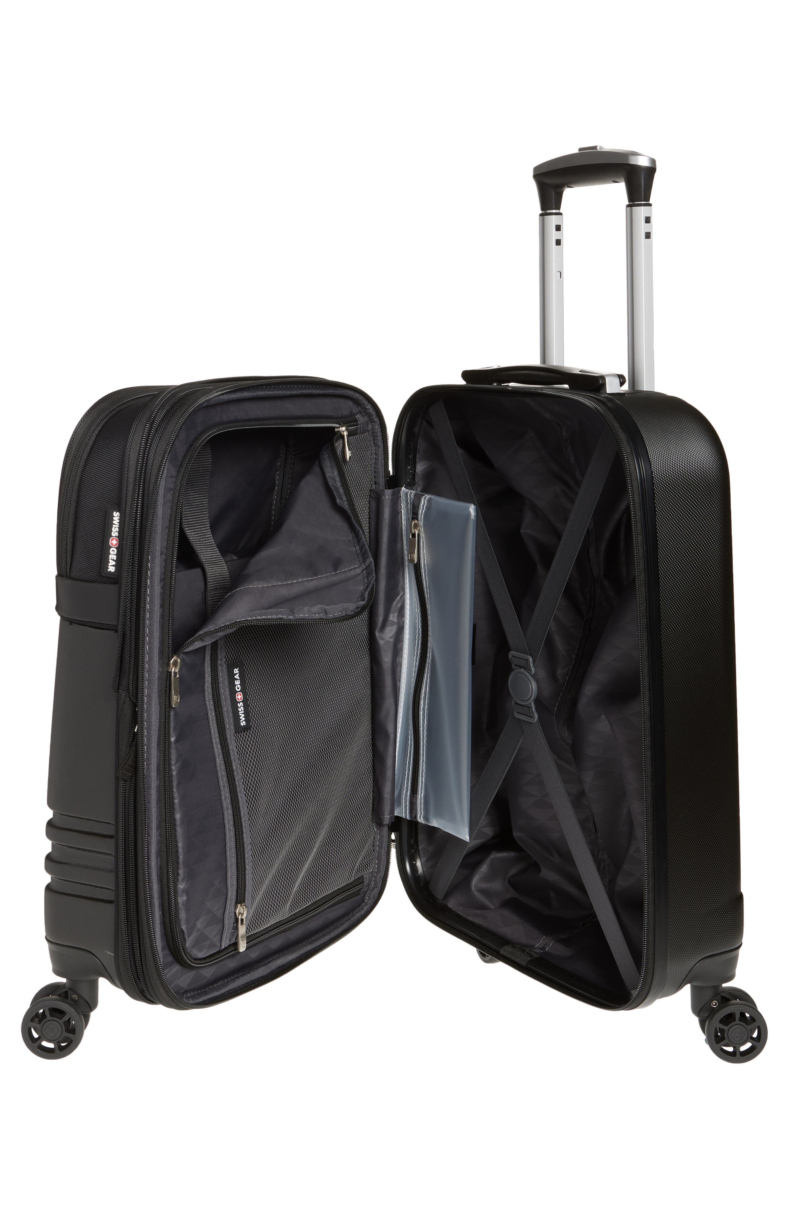 SWISSGEAR Hybrid 19-Inch Spinner Carry-On, Alternate, color, Black