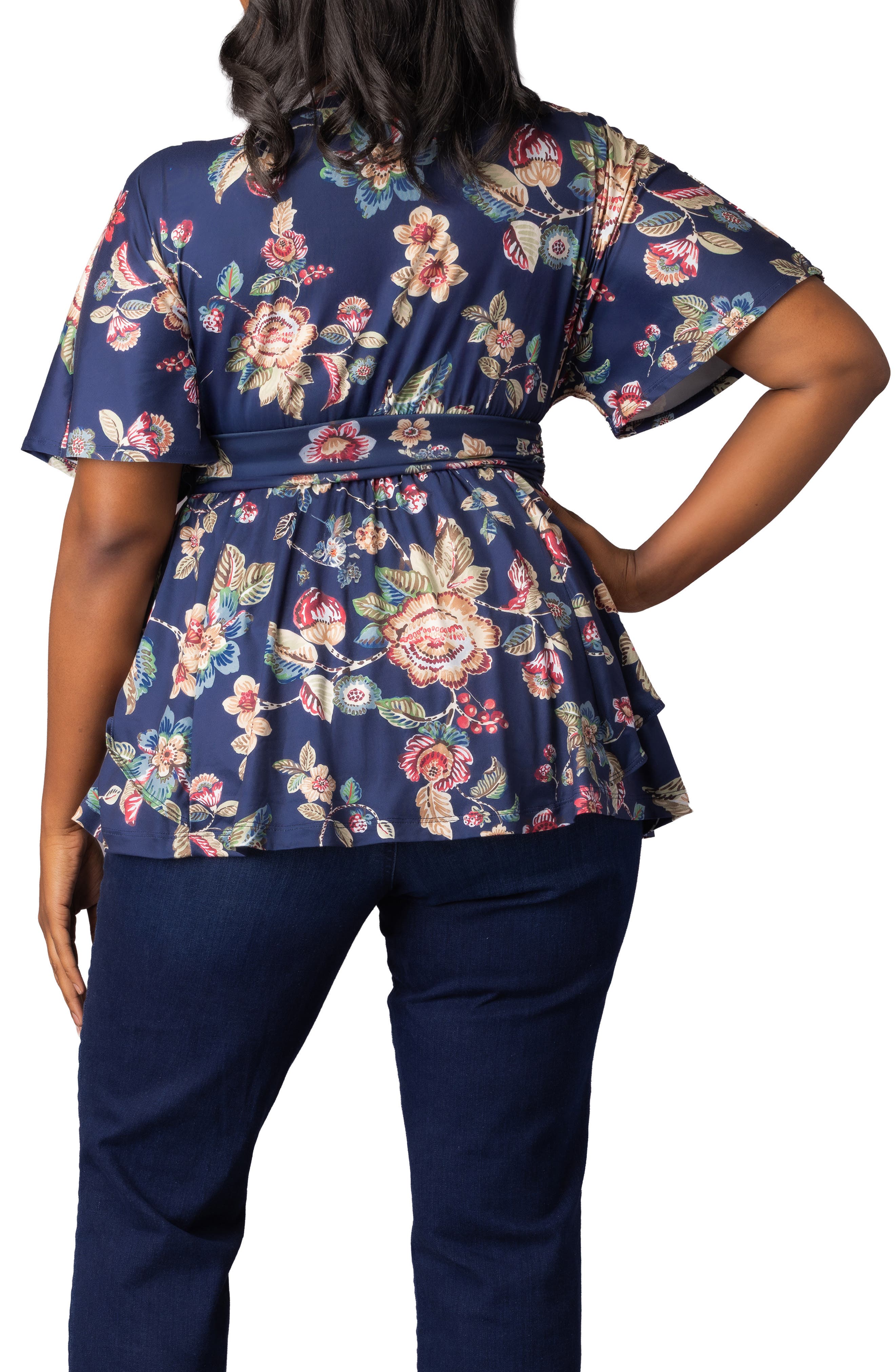Encore Print Faux Wrap Top - image 4
