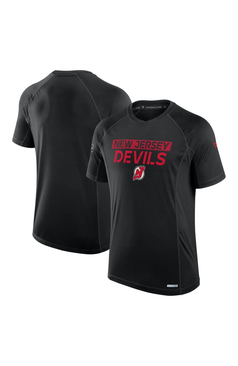 FANATICS Men's Fanatics Black New Jersey Devils Authentic Pro Rink Tech T-Shirt, Main, color, Black