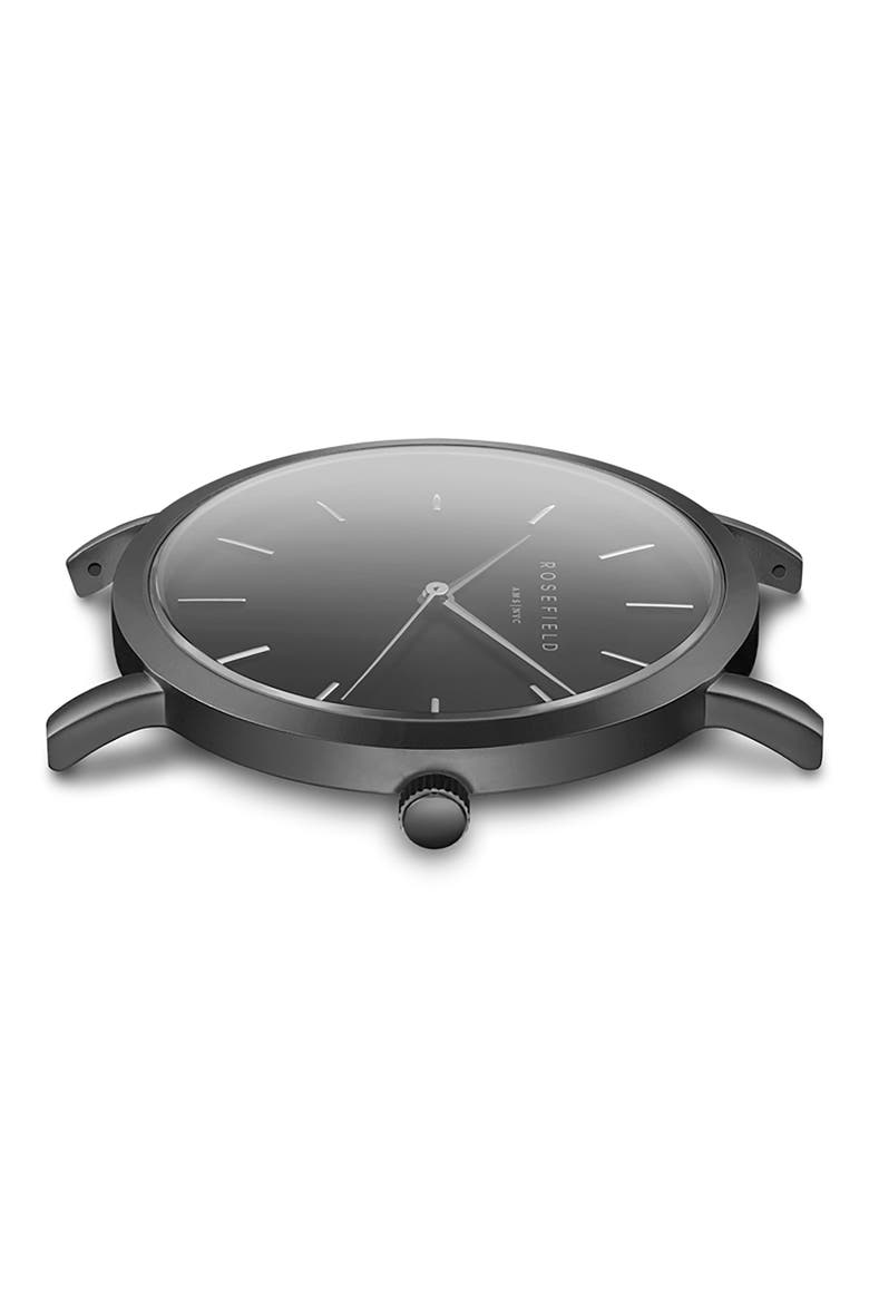 Mercer Mesh Strap Watch, 38mm, Alternate, color, BLACK