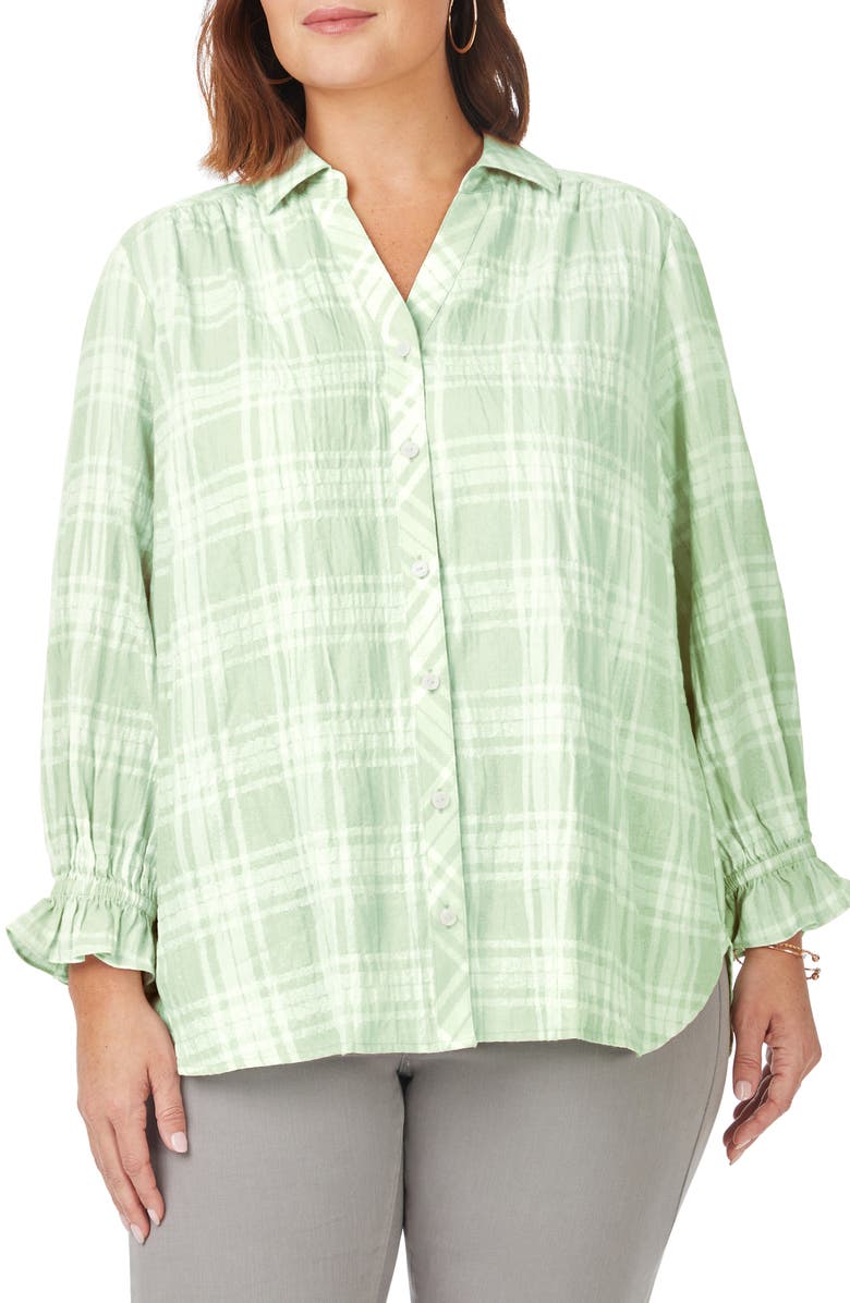Foxcroft Caspian Plaid Button-Up Shirt, Main, color, 