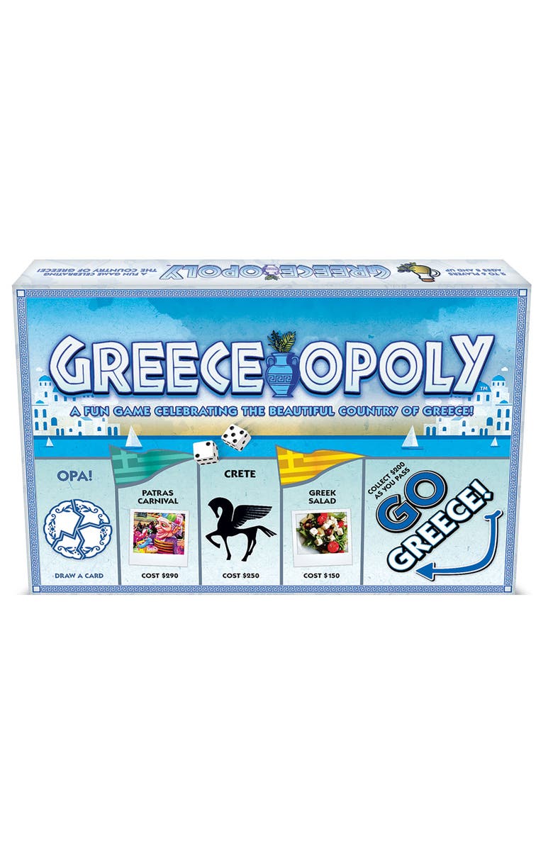 Late for the Sky Greeceopoly Monopoly Board Game, Alternate, color, Multicolored