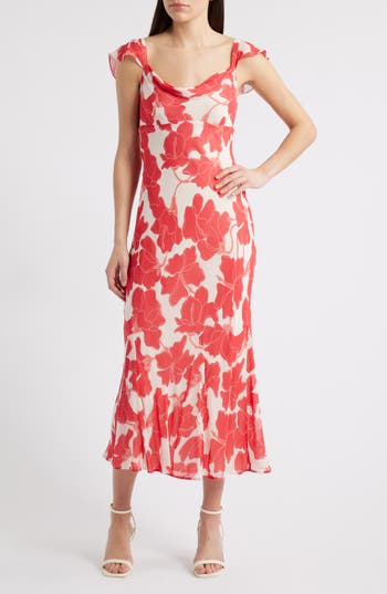 Rails Marigold Floral Flutter Sleeve Midi Dress