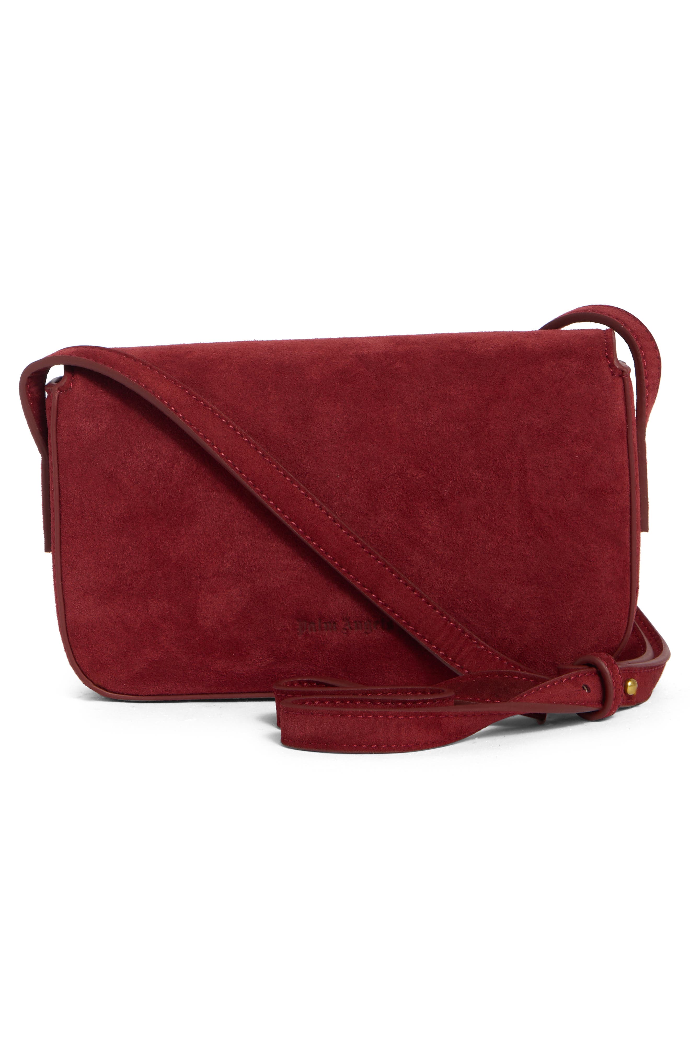 Small Palm Suede Crossbody Bag, Alternate, color, MERLOT