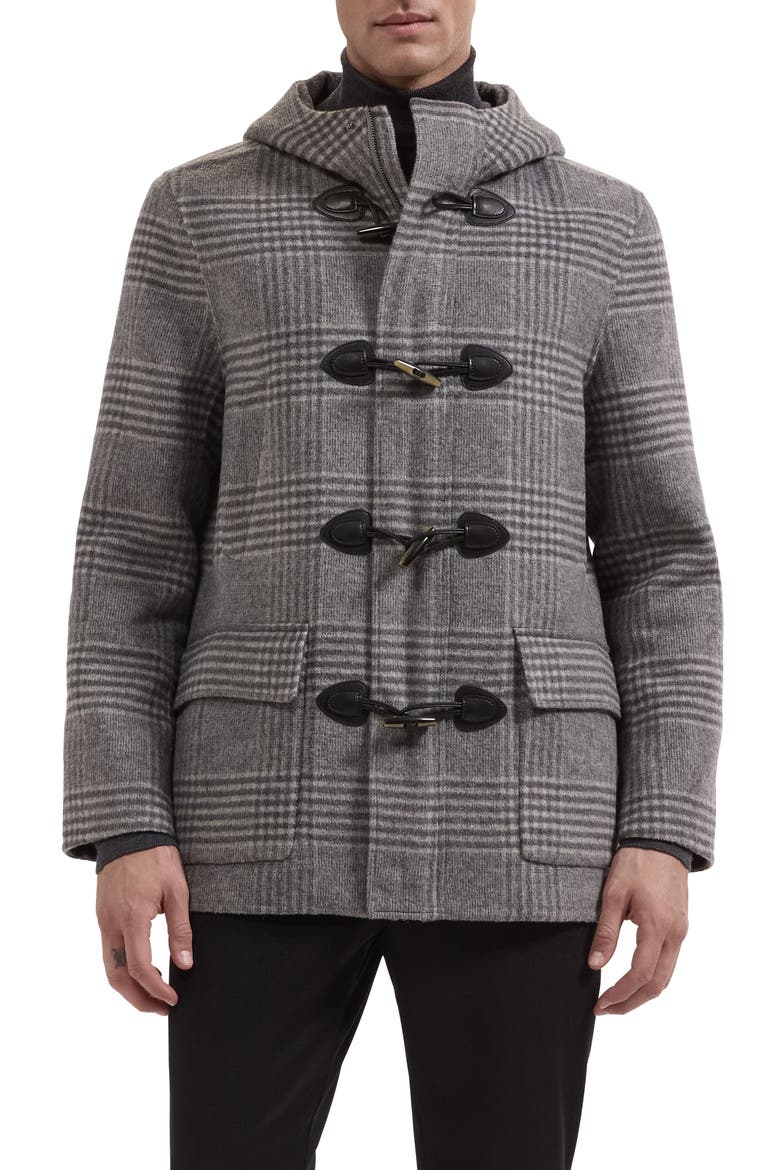 Wool Blend Hooded Toggle Coat, Main, color, ANTHRACITE