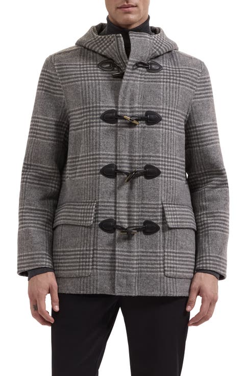 Wool Blend Hooded Toggle Coat