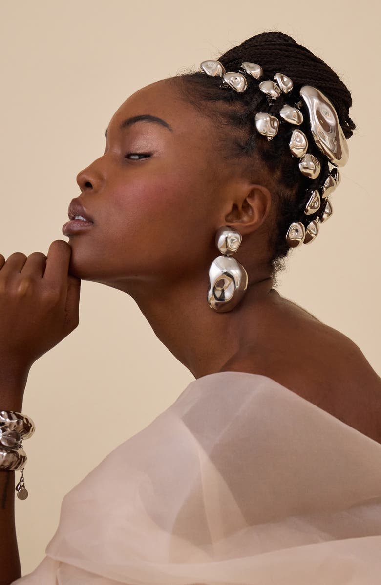 LELET NY Zoe Clip-On Drop Earrings, Alternate, color, Rhodium