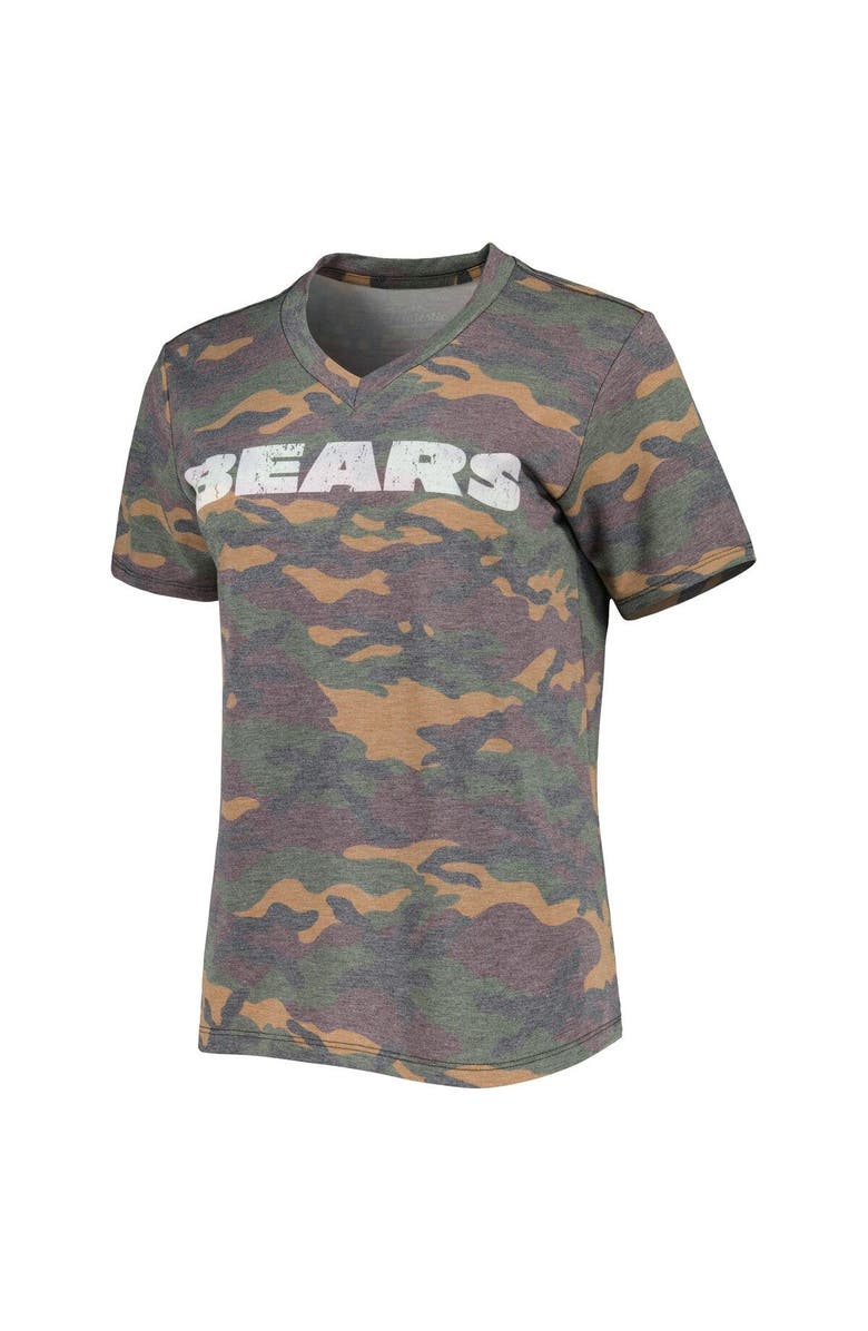 INDUSTRY RAG Women's Majestic Threads Justin Fields Camo Chicago Bears Name & Number V-Neck Tri-Blend T-Shirt, Alternate, color,