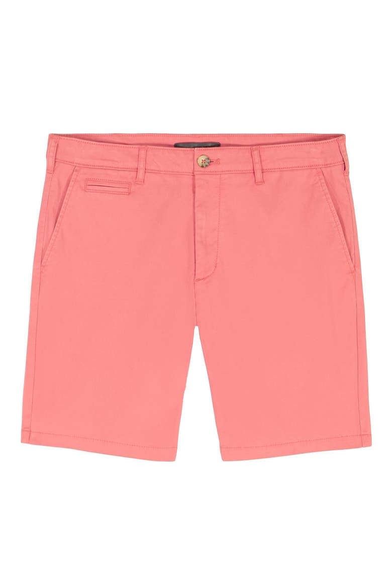 Brightside Flat Front Stretch Cotton Chino Shorts, Alternate, color, HOLLY BERRY