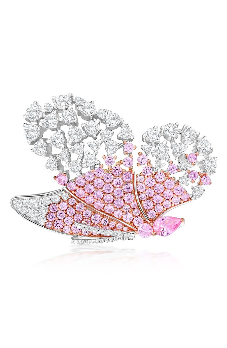 SUZY LEVIAN Pavé Butterfly Brooch, Main, color, Pink