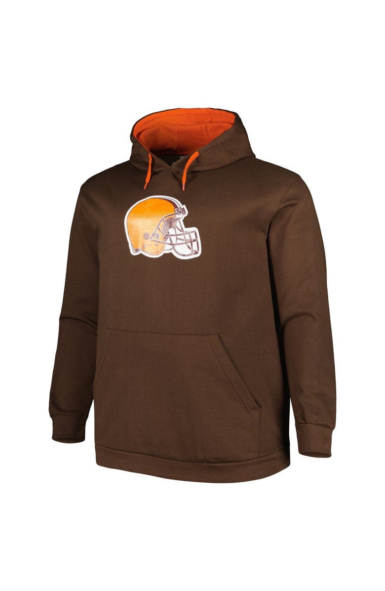 PROFILE Men's Brown Cleveland Browns Big & Tall Logo Pullover Hoodie, Alternate, color, Brown