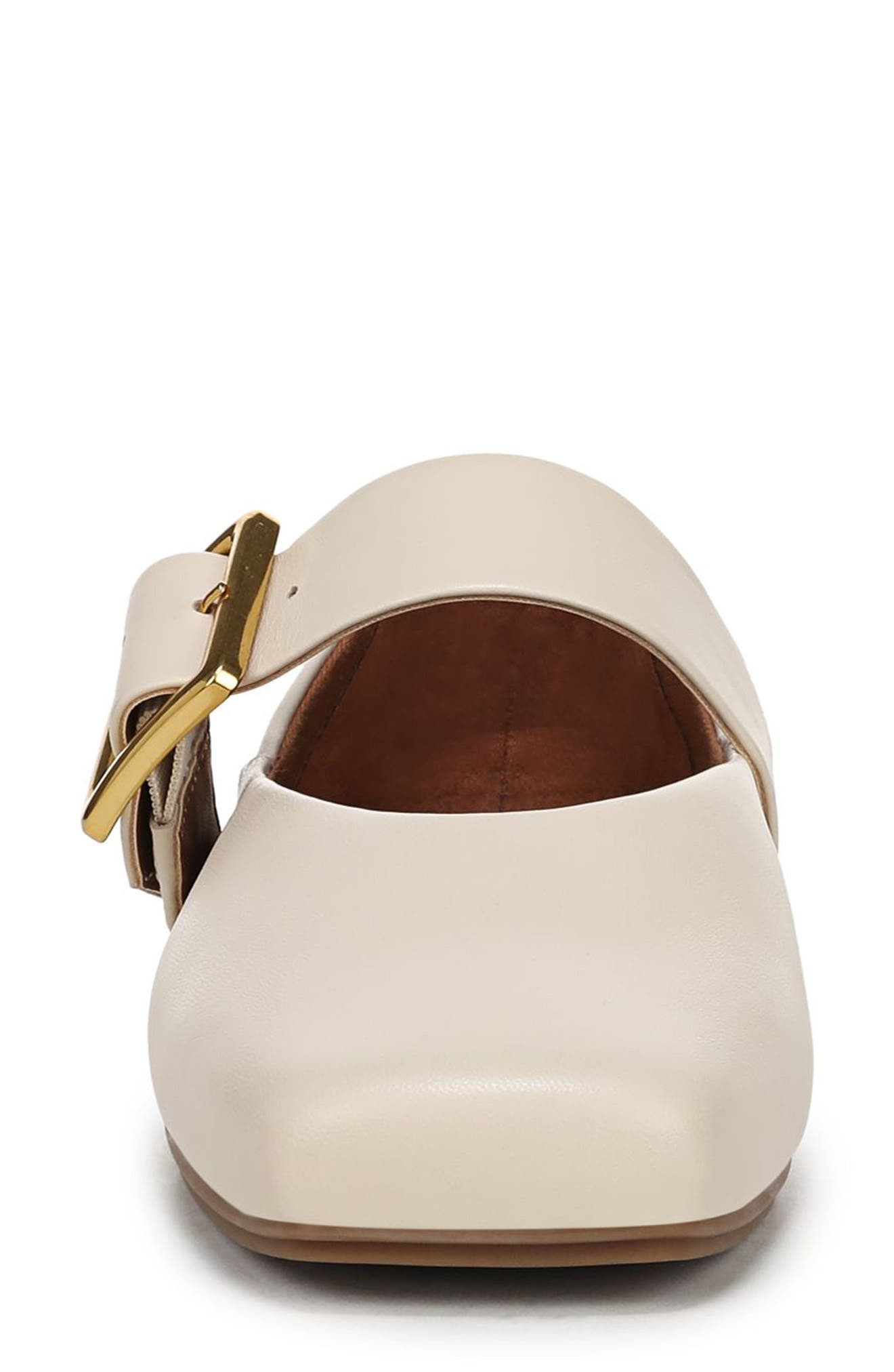 Oakes Square Toe Flat, Alternate, color, IVORY WHITE