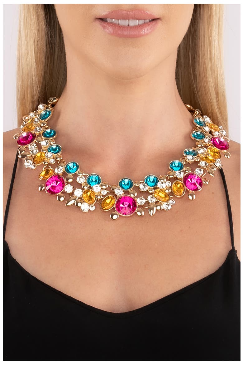 Clementine Multicolored Enamel Chunky Collar Necklace, Alternate, color, MULTI COLOR
