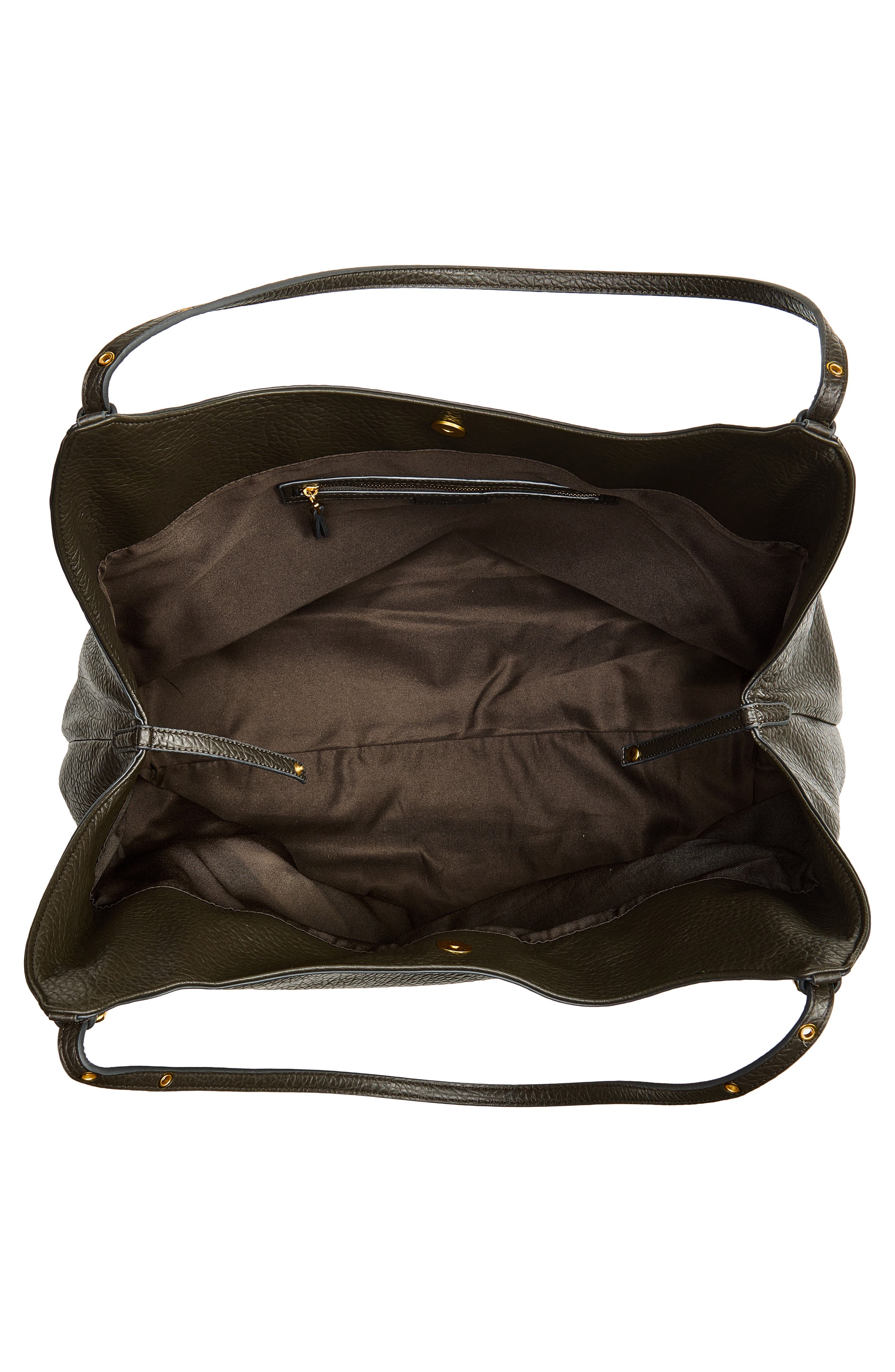 Faux Leather Sack Shoulder Bag, Alternate, color, GREY