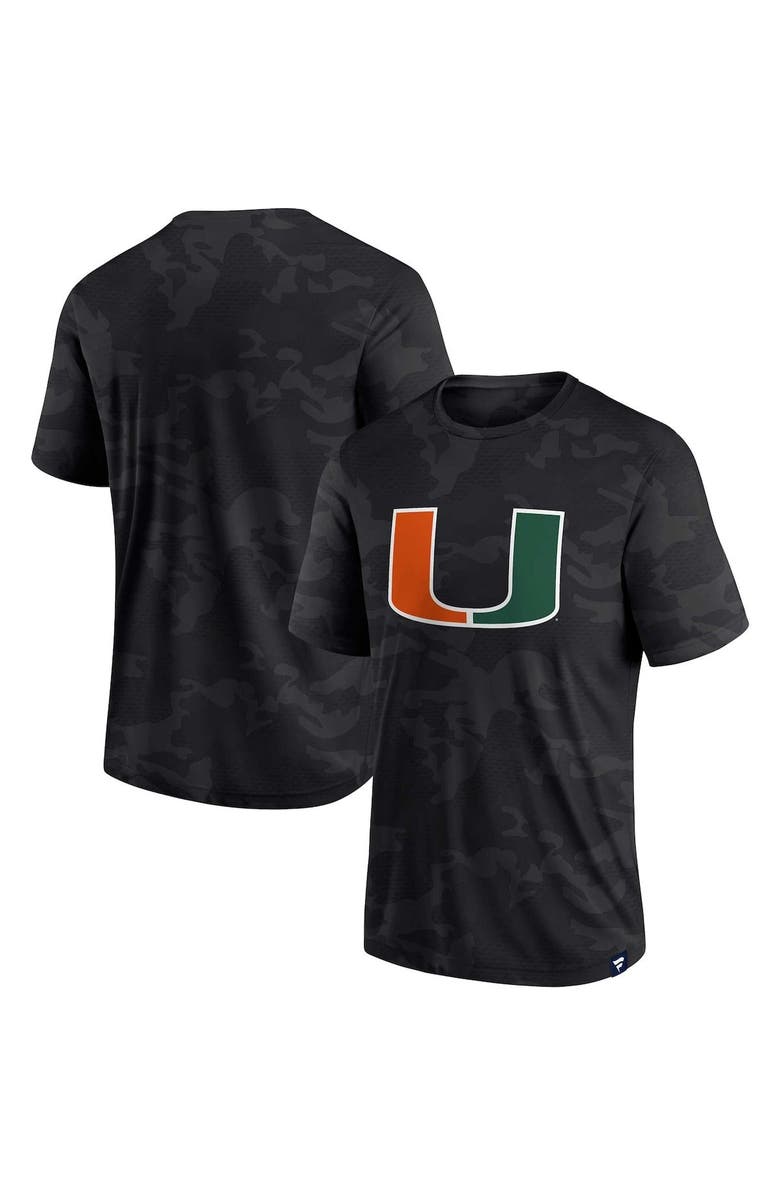 FANATICS Men's Fanatics Branded Black Miami Hurricanes Camo Logo T-Shirt, Alternate, color,