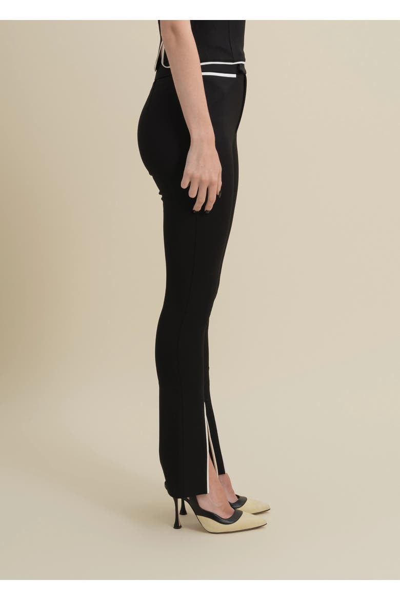 Helix Slim-Fit Mid-Rise Stretch Wool Pants, Alternate, color, Black & Natural