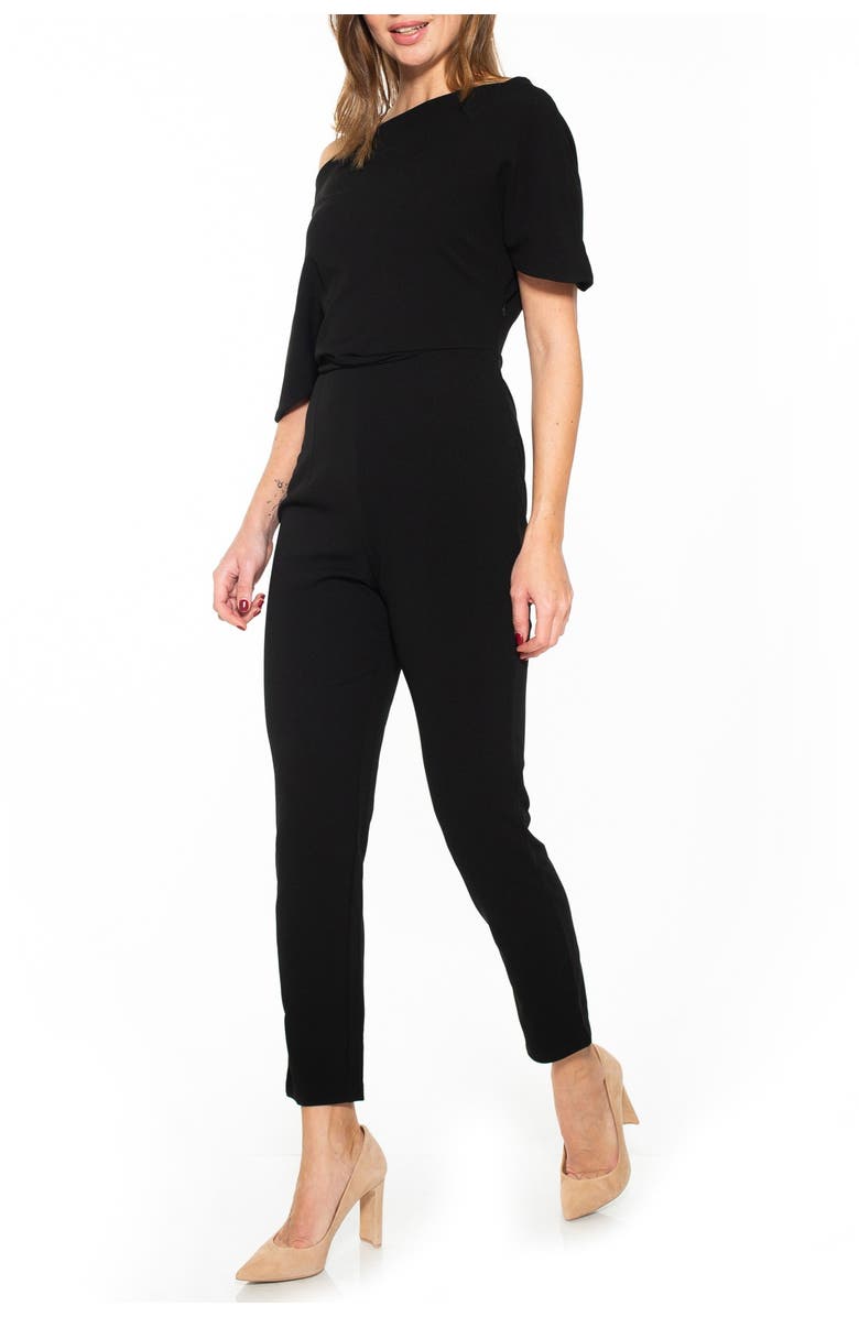 Alexia Admor Draped One-Shoulder Jumpsuit, Main, color,
