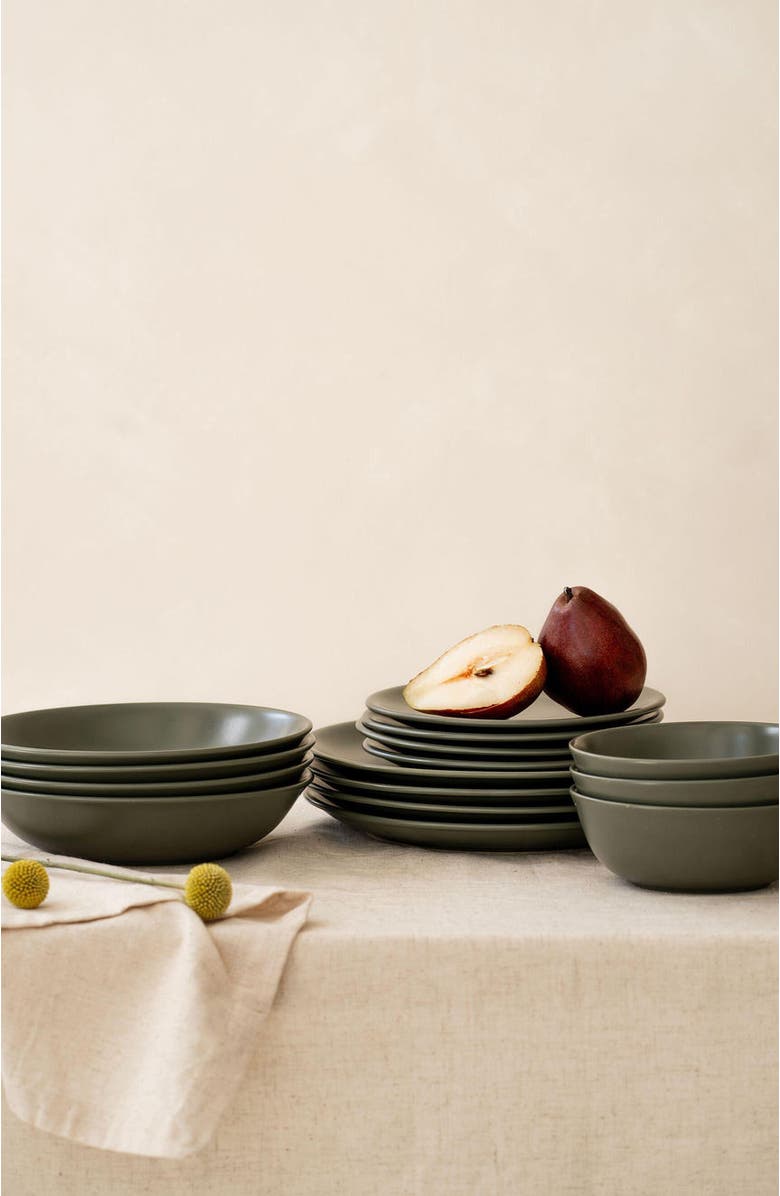 Hamkke The Petite Plate - Set of 4, Alternate, color, Moss