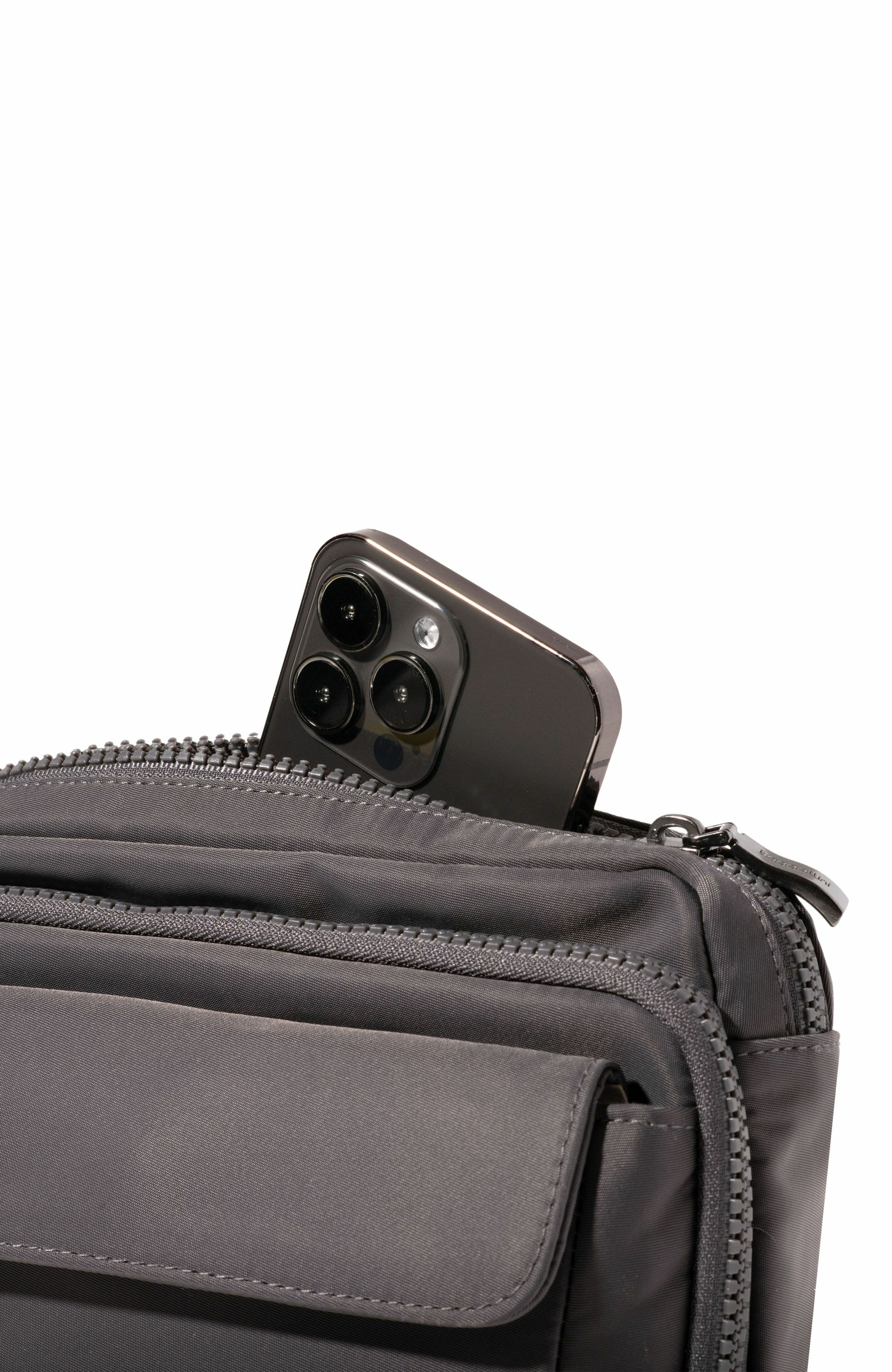 BAGGALLINI Modern Double Zip Crossbody Bag, Alternate, color, Smoke Twill