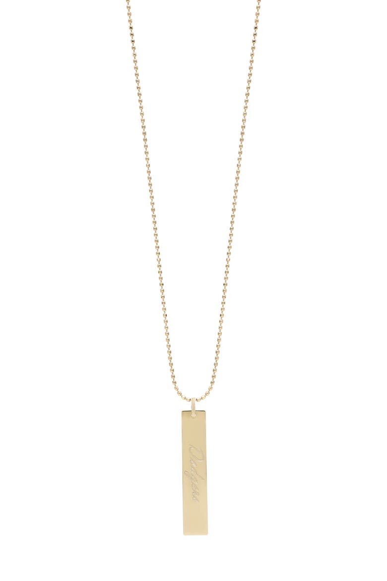 14K Gold Engravable Pendant Necklace (Nordstrom Exclusive), Alternate, color, 14K YELLOW GOLD - FONT 1
