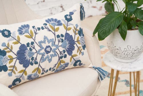 Carol & Frank Bray Throw Pillow In Blue