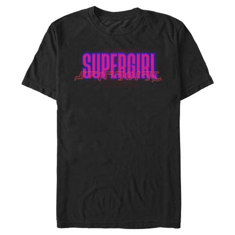Men's Supergirl Cute Neon Logo  Graphic T-Shirt