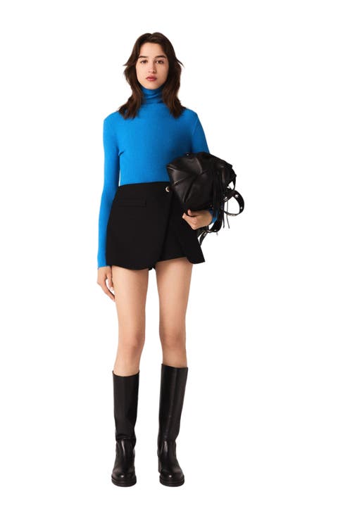 Layered-effect suit shorts