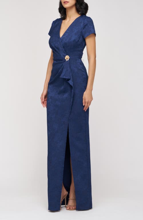 Js Collections Aidy Faux Wrap Column Gown